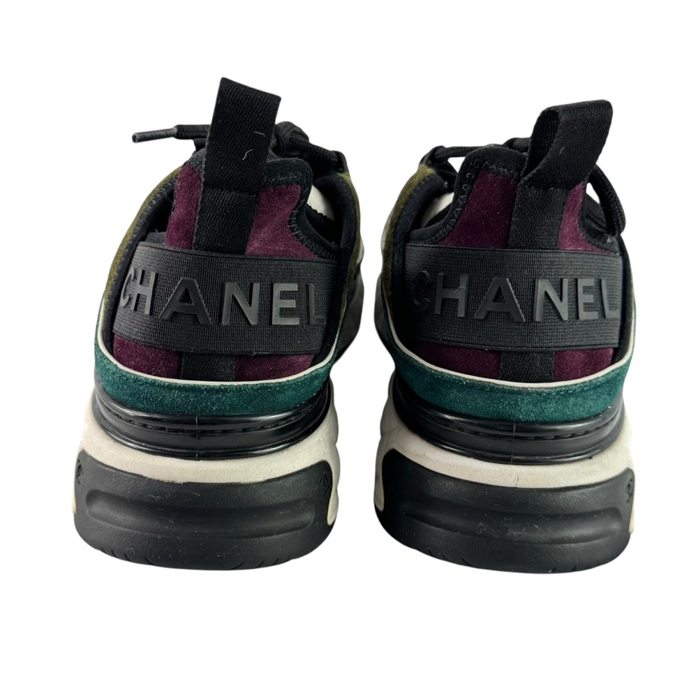 CHANEL G39070 Multicolor Suede Leather CC Interlocking Low Top Sneakers 38 - 8US - Picture 5 of 14
